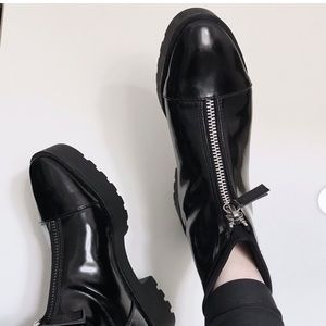 zara boots zip front